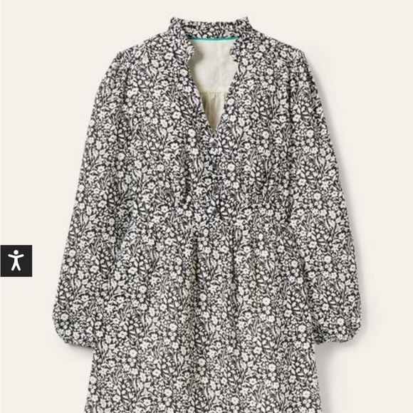 Boden notch-neck mini tea dress. Size 4. Cinched at waist and A-line skirt. - Picture 2 of 11